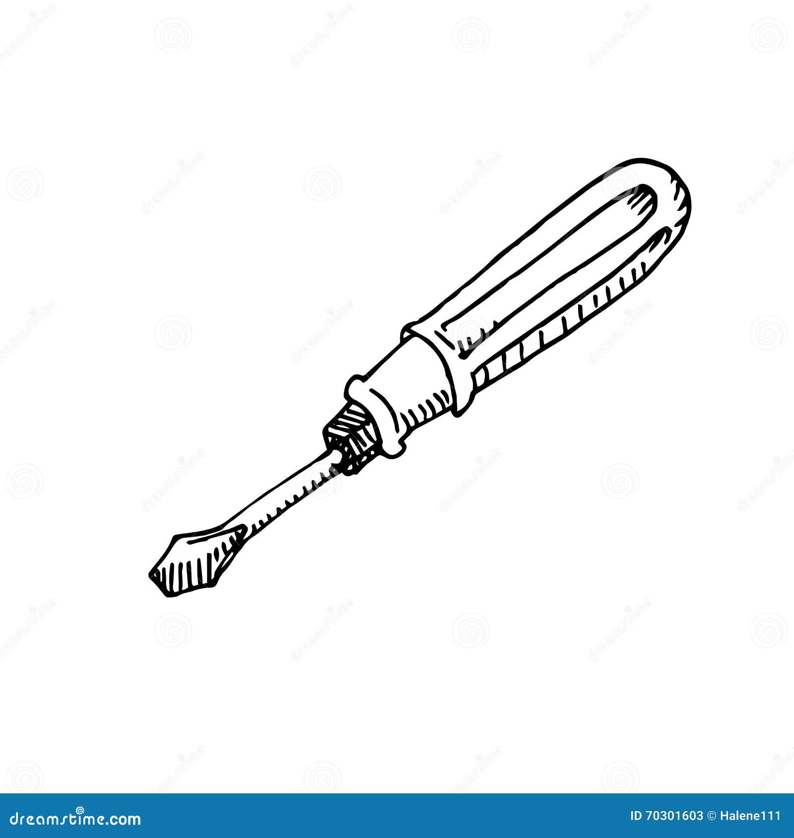Screwdriver sketch stock vector. Illustration of drawing - 70301603