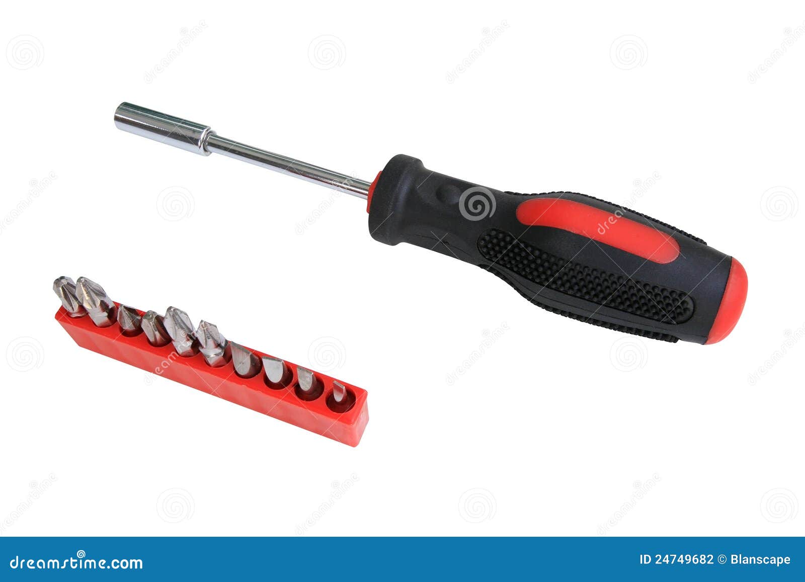 Screwdriver With Universal Set Of Detachable Heads Stock 