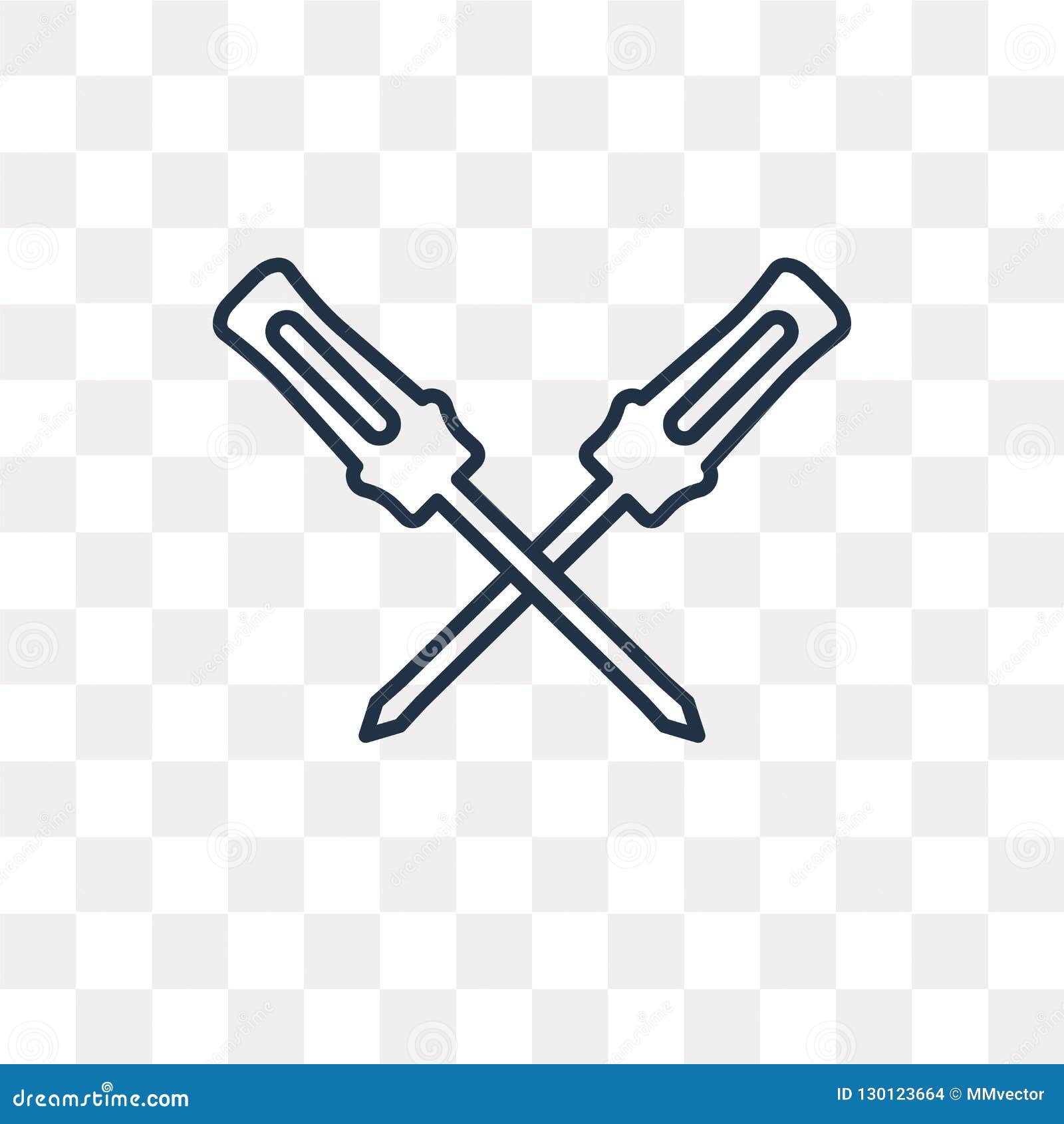 Screwdriver Vector Icon on Transparent Background, Line Stock Vector