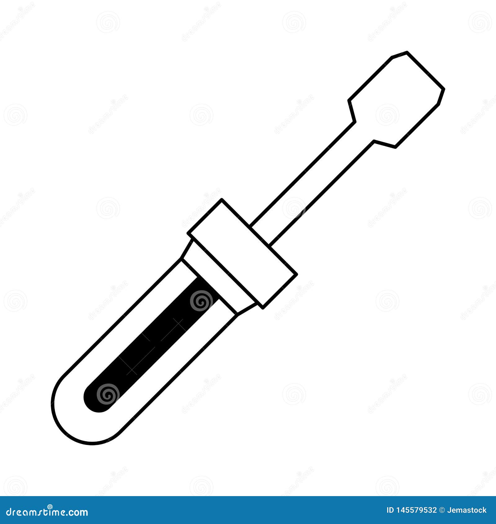 Screwdriver Working Repair Tool in Black and White Stock Vector Illustration of recondition