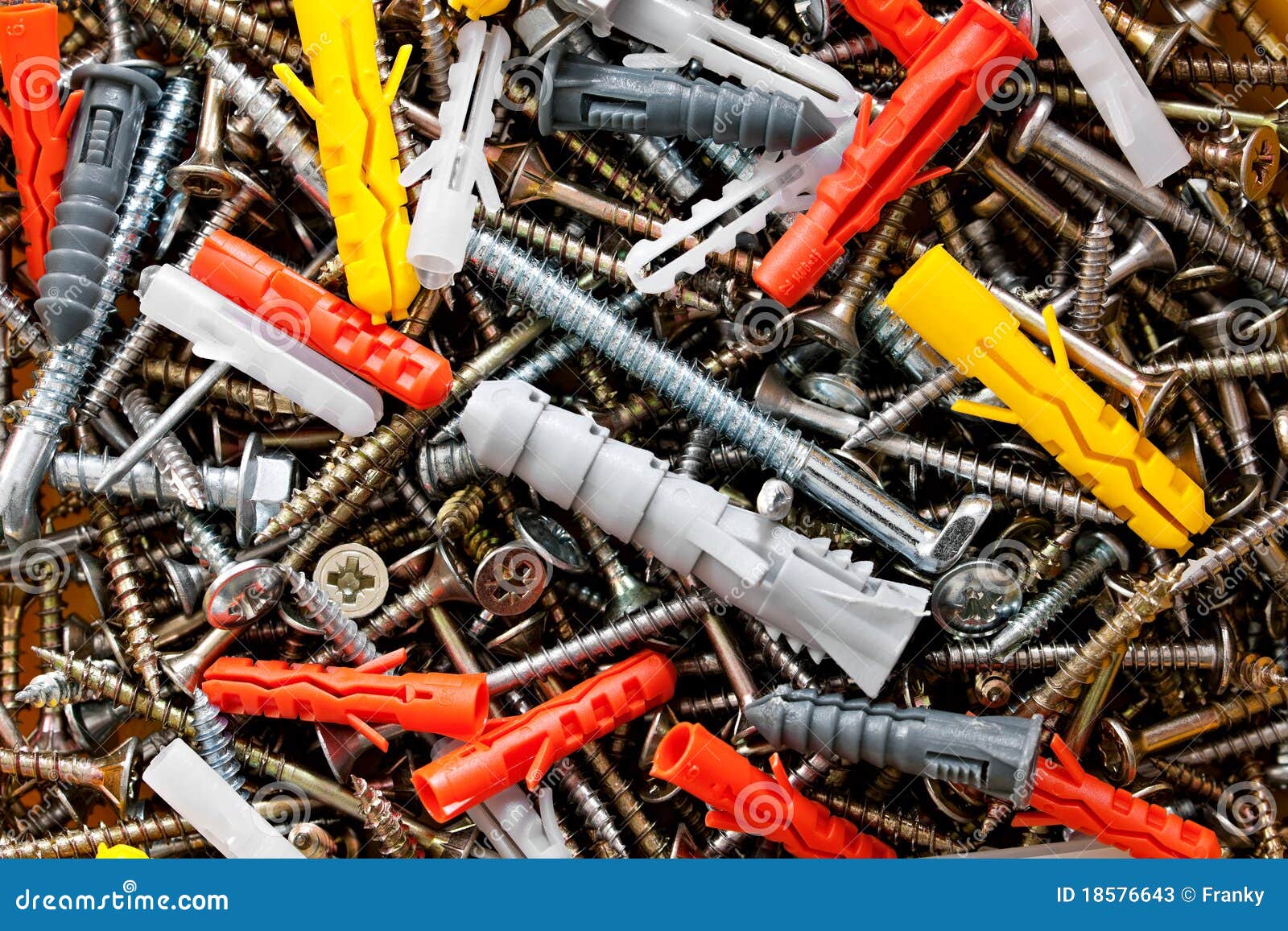 Screws and dowels stock image. Image of anchors, chrome 18576643