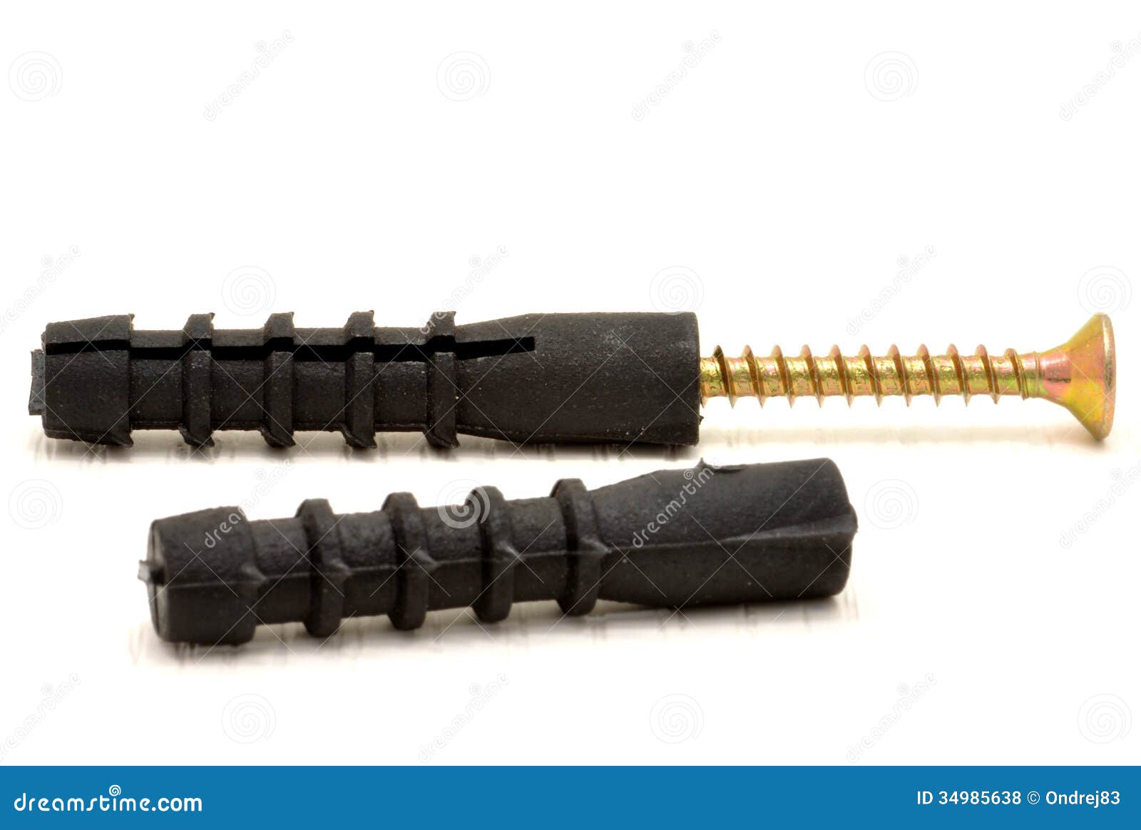 Screws and dowels stock photo. Image of white, industrial 34985638