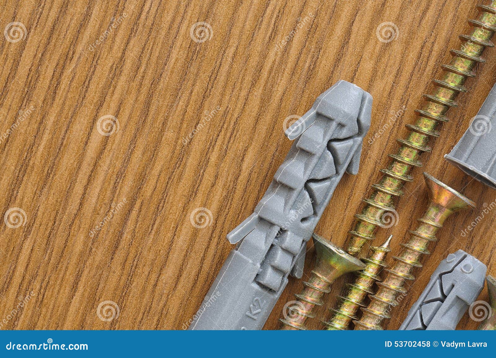 Screws and Dowels on Wooden Background Stock Photo Image of handyman