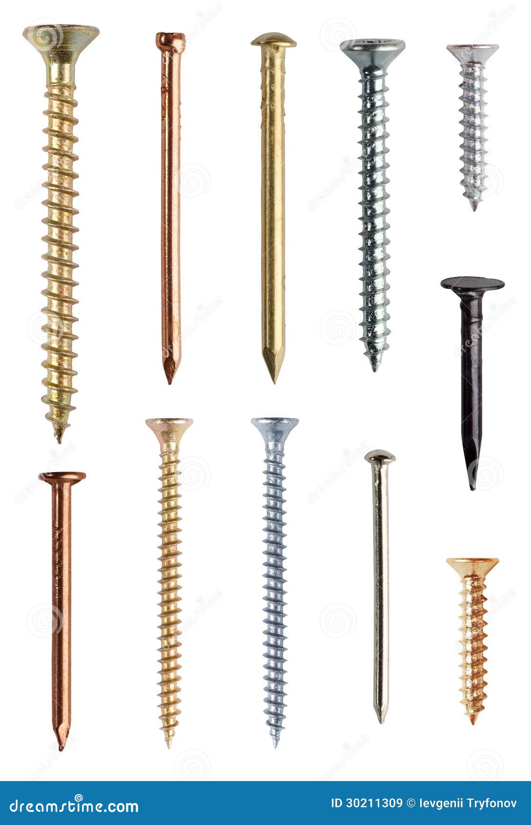 Screws and nails stock image. Image of rust, rusty, chrome 30211309