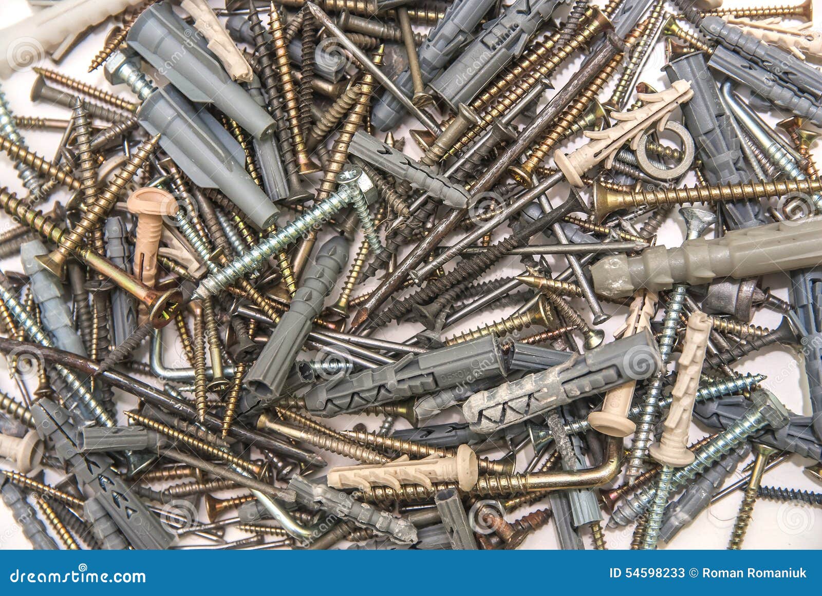 Screws with Plastic Dowels Isolated Stock Image Image of industry