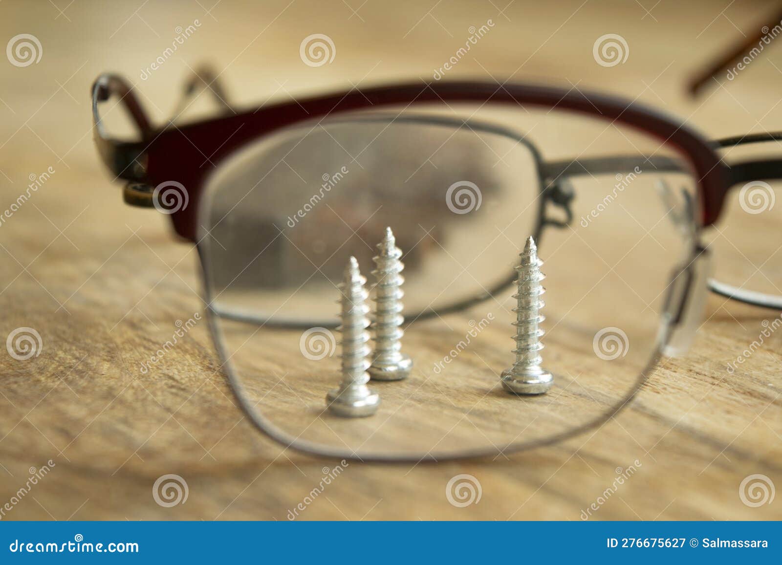 Screws Seen through Eyeglass Stock Image Image of glasses, screws
