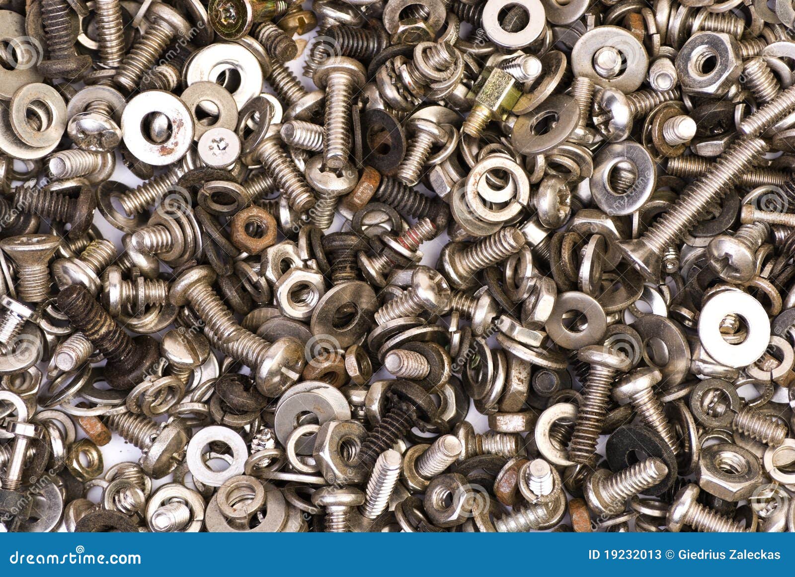 Screws, Spacers and Nuts Mix Stock Image Image of chromium, pile