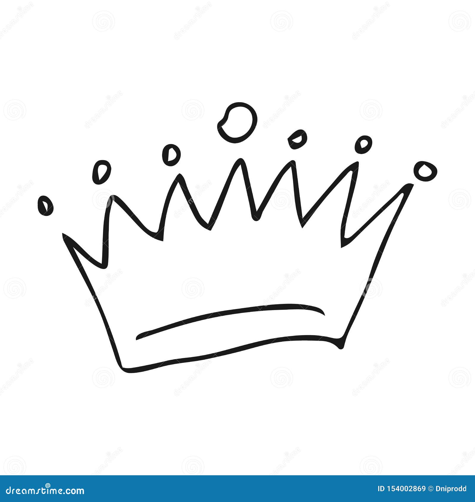 Simple Graffiti Sketch Queen or King Crown Stock Vector - Illustration ...