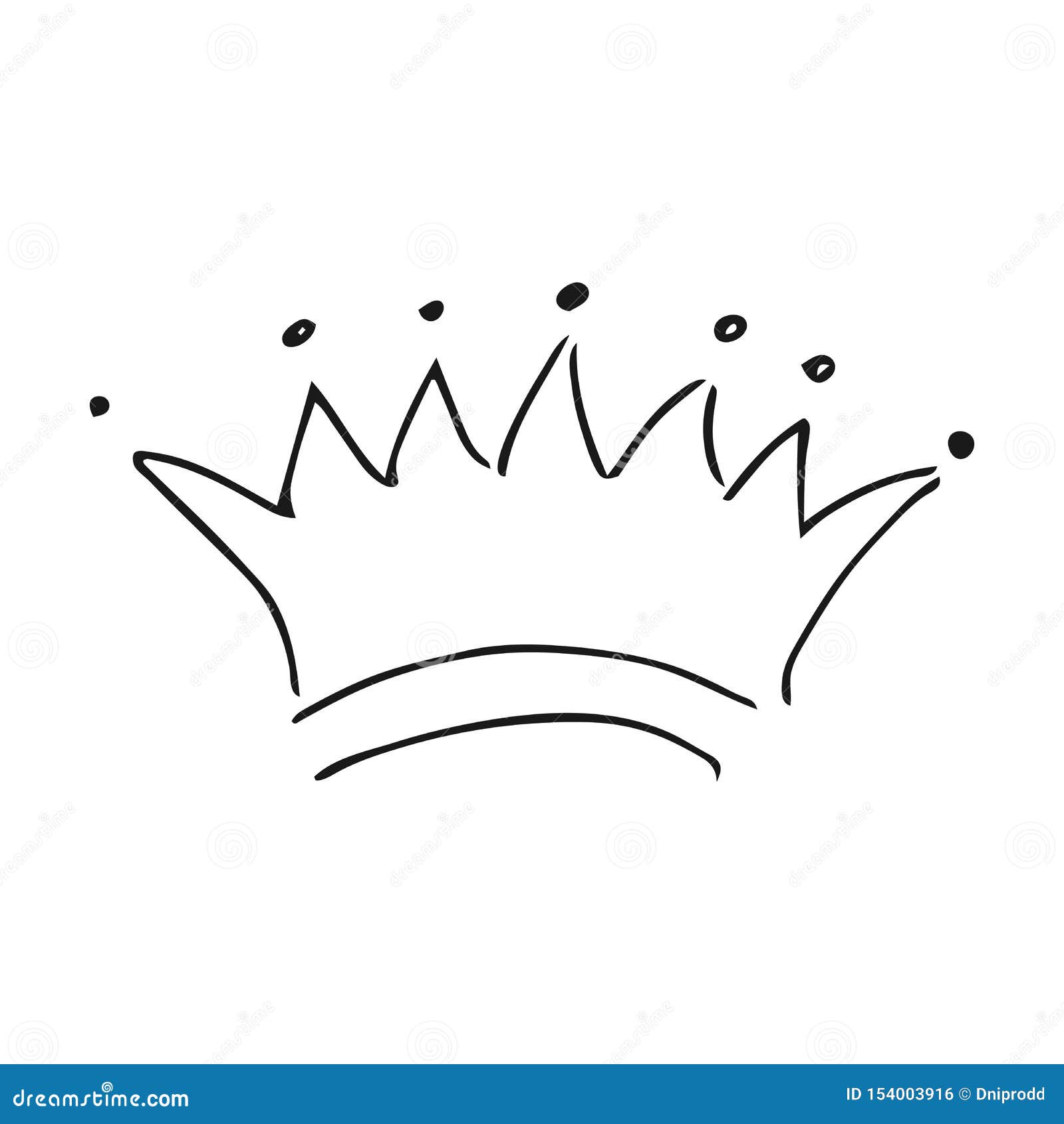 Graffiti Sketch Queen or King Hand Drawn Crown Stock Vector ...