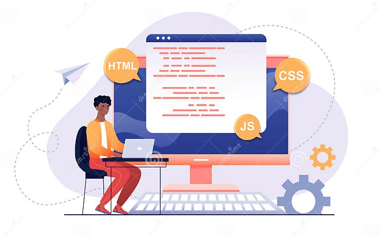 Script Coding in Php, Python, Javascript Stock Vector - Illustration of ...