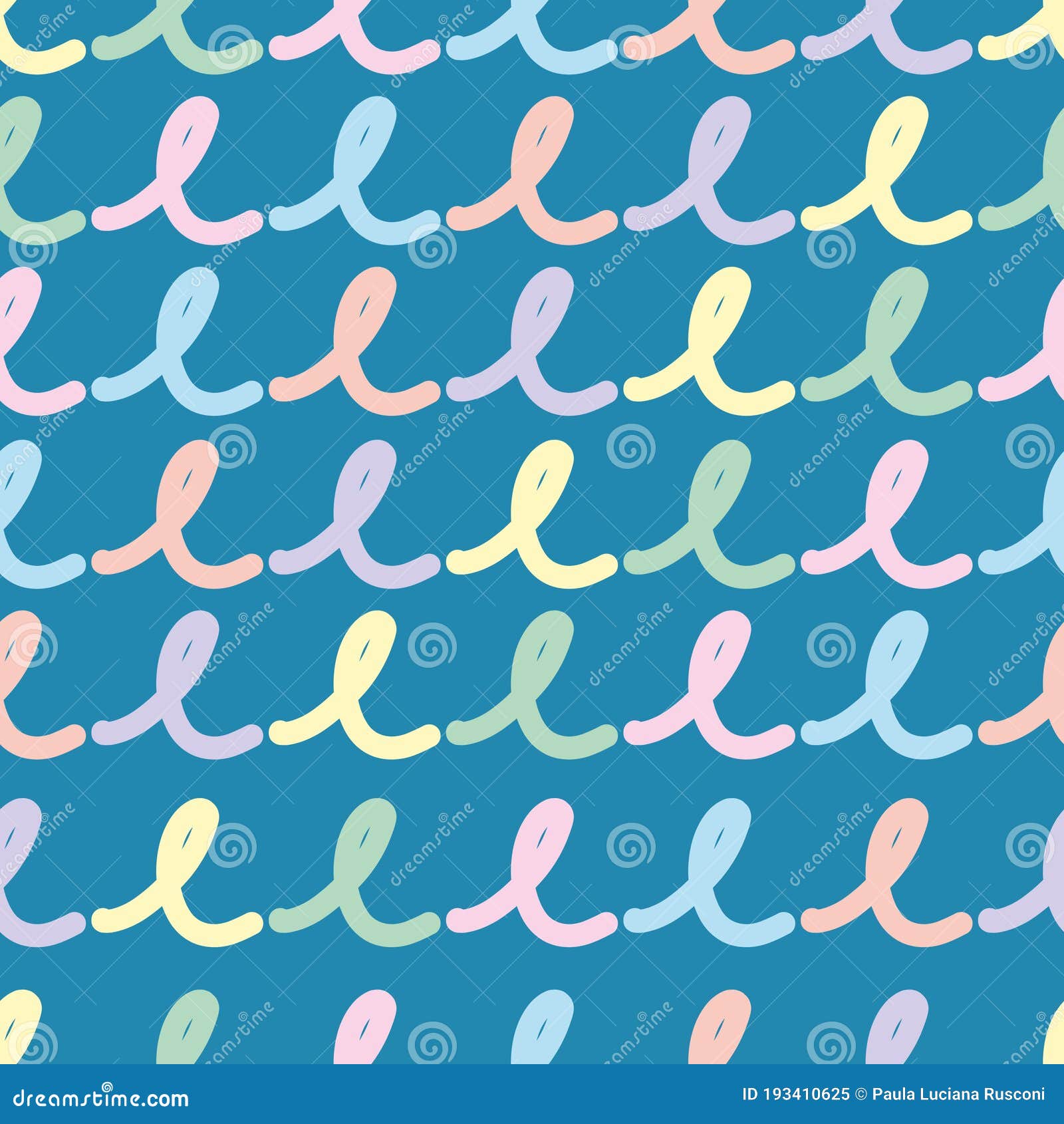 Script Letter E Seamless Illustration Pattern Stock Vector