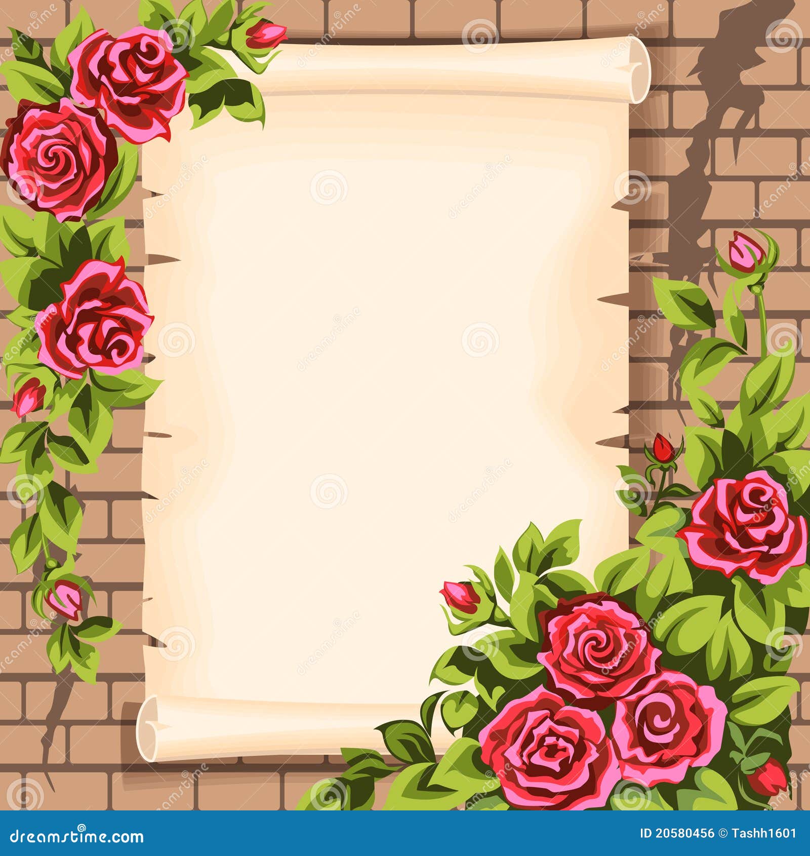 Scrol And Roses Stock Vector Illustration Of Nature Scrol And Roses Stock Vector Illustration Of Nature
