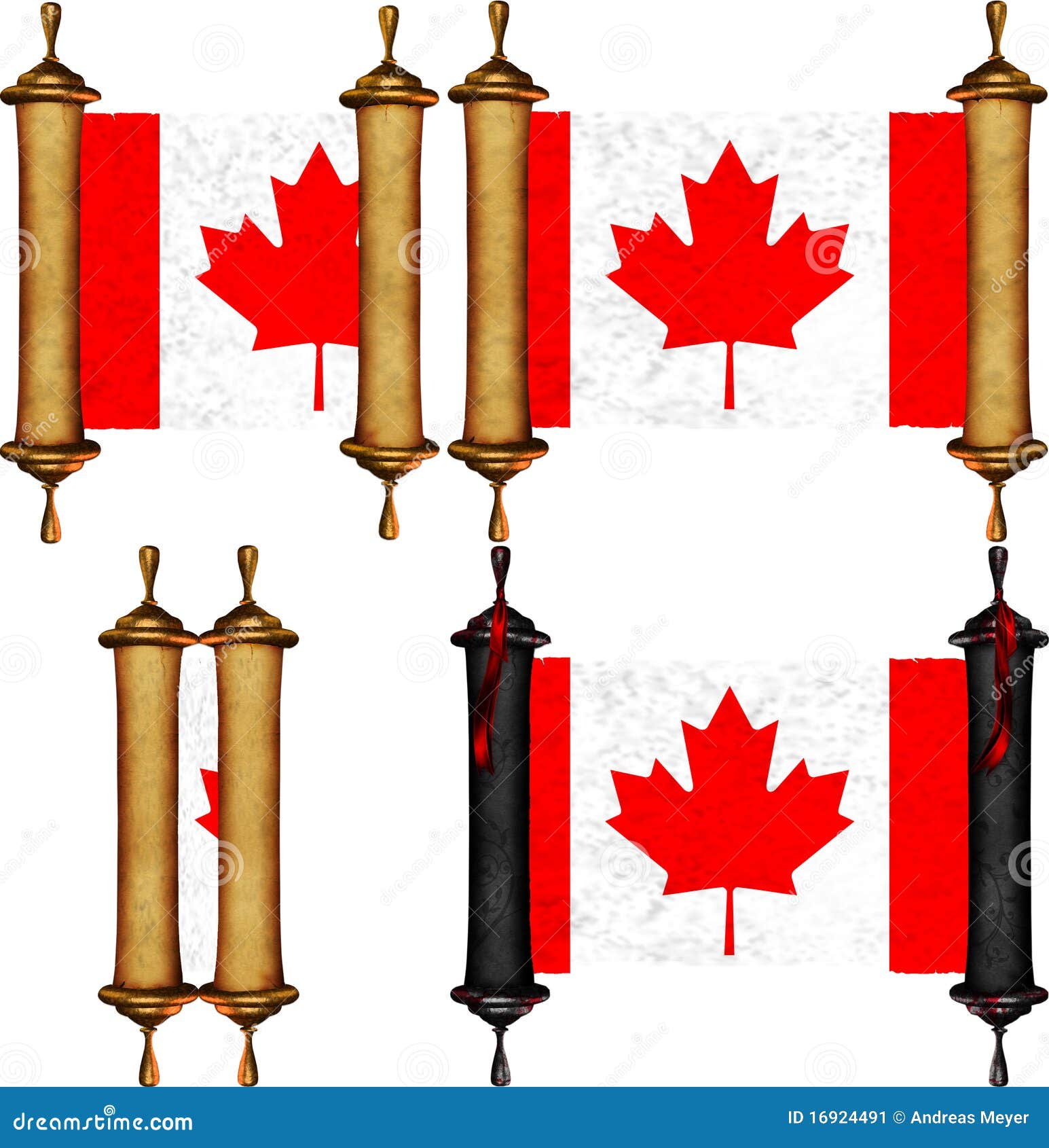 Scroll with the Flag from Canada Stock Illustration Illustration of