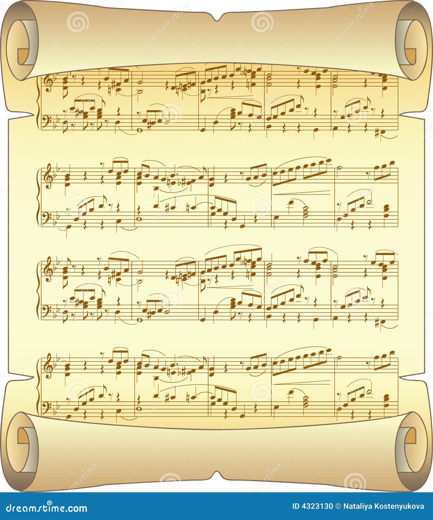 Scroll. notes stock vector. Illustration of note, music - 4323130