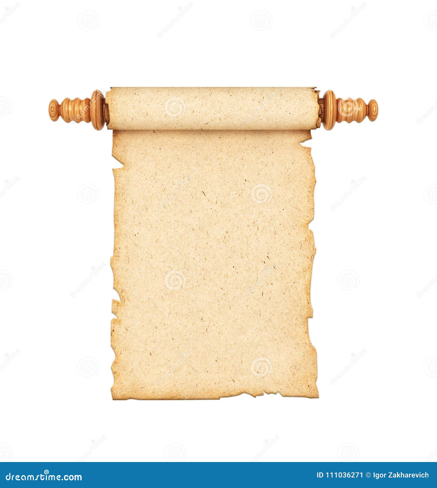 Illustration of scroll paper isolated over white background Stock