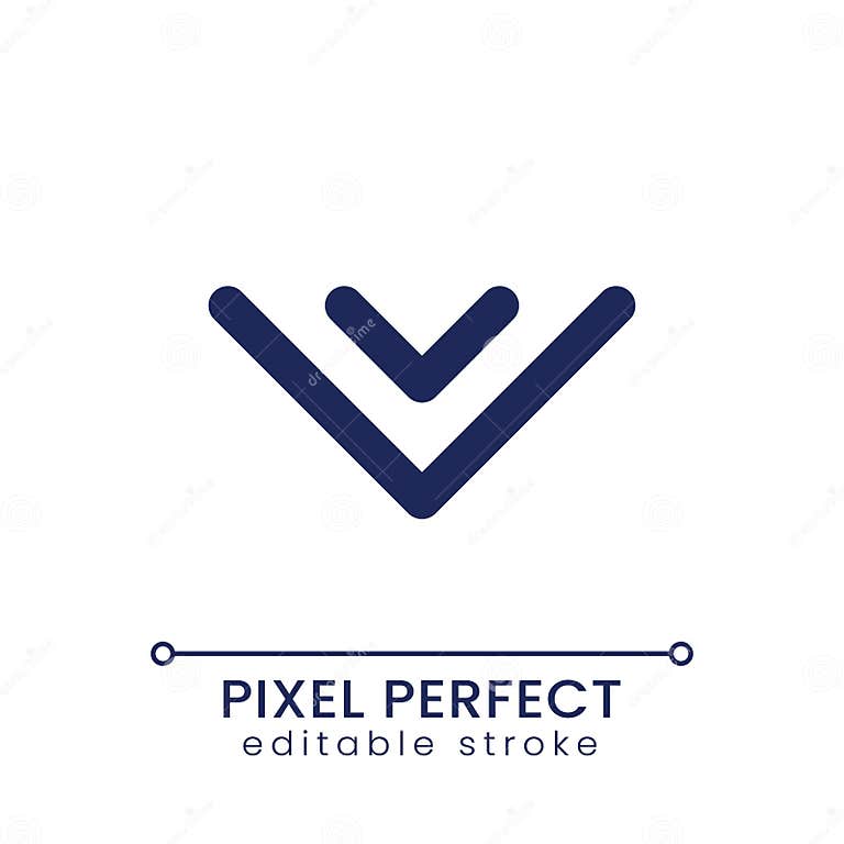 Scroll To Bottom Pixel Perfect Linear Ui Icon Stock Vector Illustration of phone, line 255828168