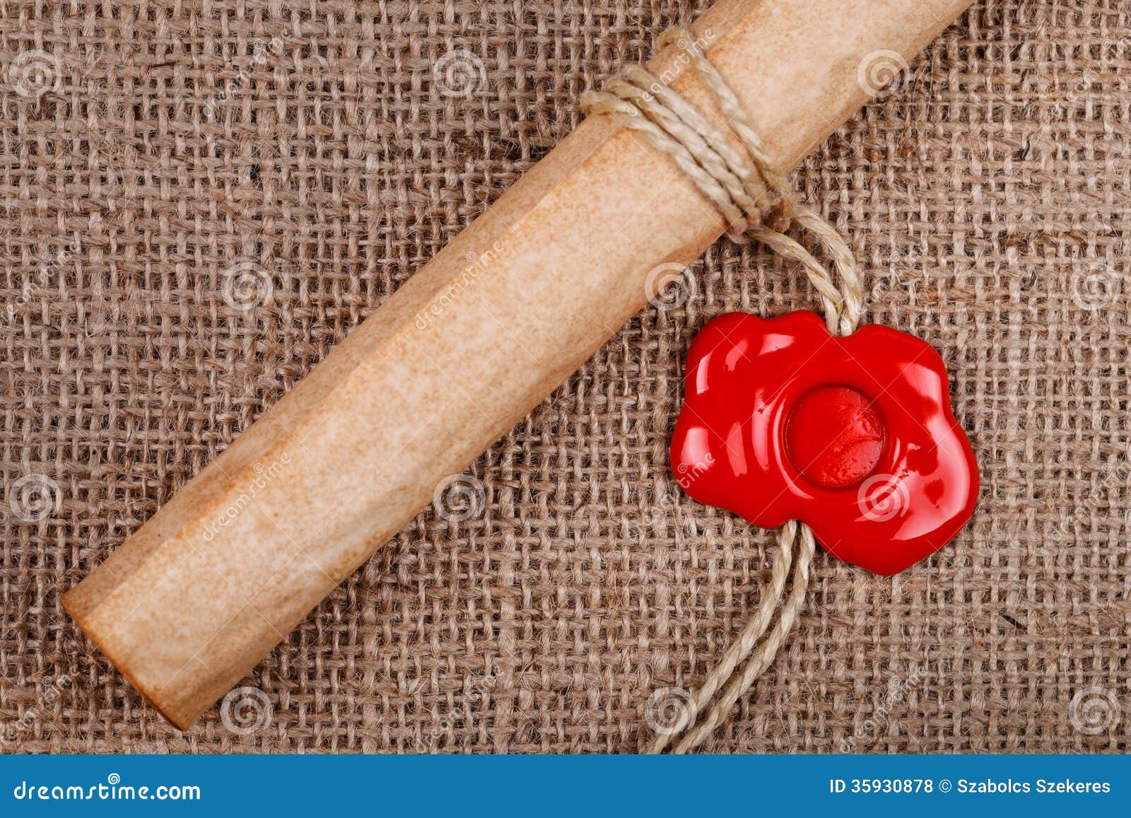 Scroll with wax seal stock photo. Image of brown, letter - 35930878