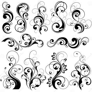 Scroll work isolated stock vector. Illustration of design - 7694382