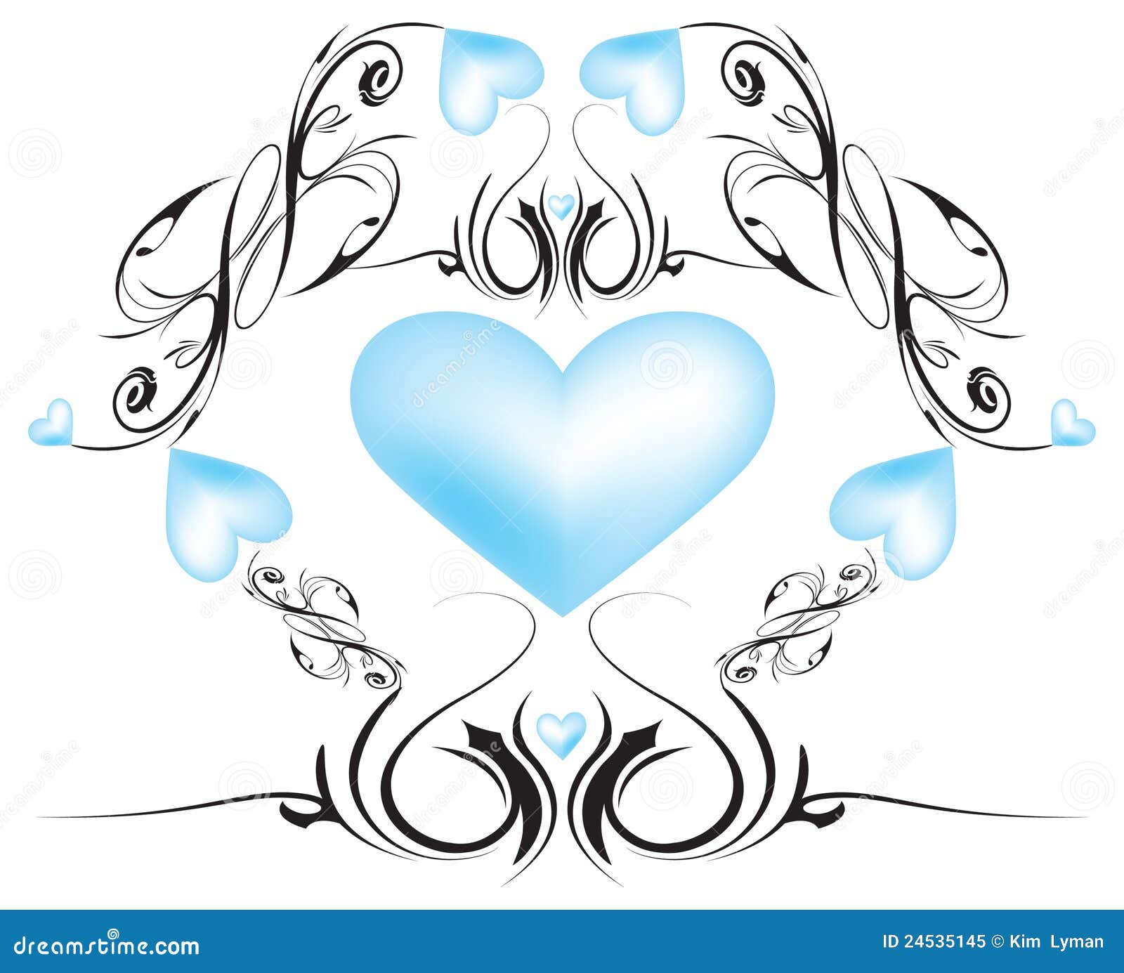 Scrolling Hearts stock vector. Illustration of design - 24535145