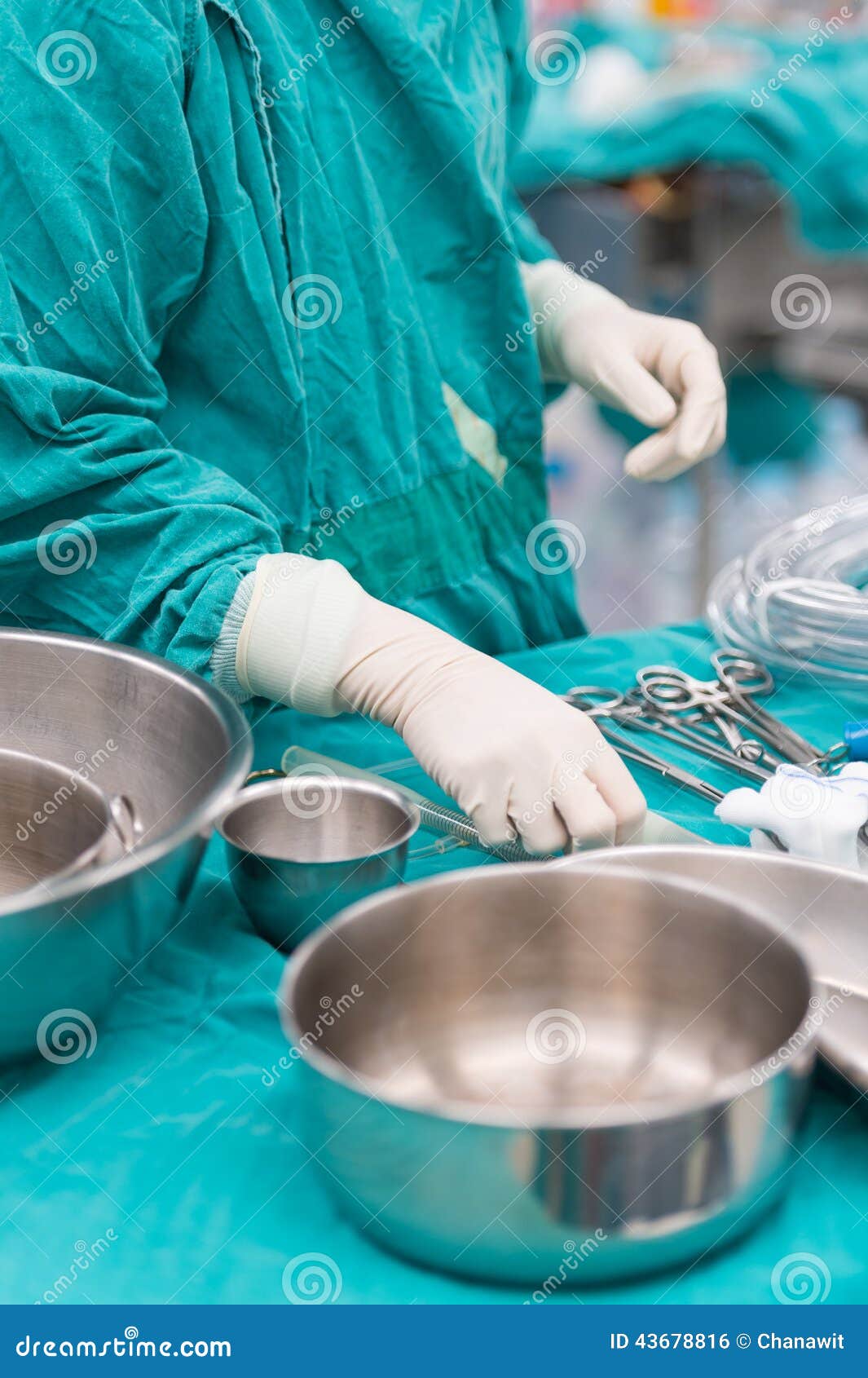 Scrub Nurse Preparing Tools for Operation Stock Photo Image of medicine, operating 43678816