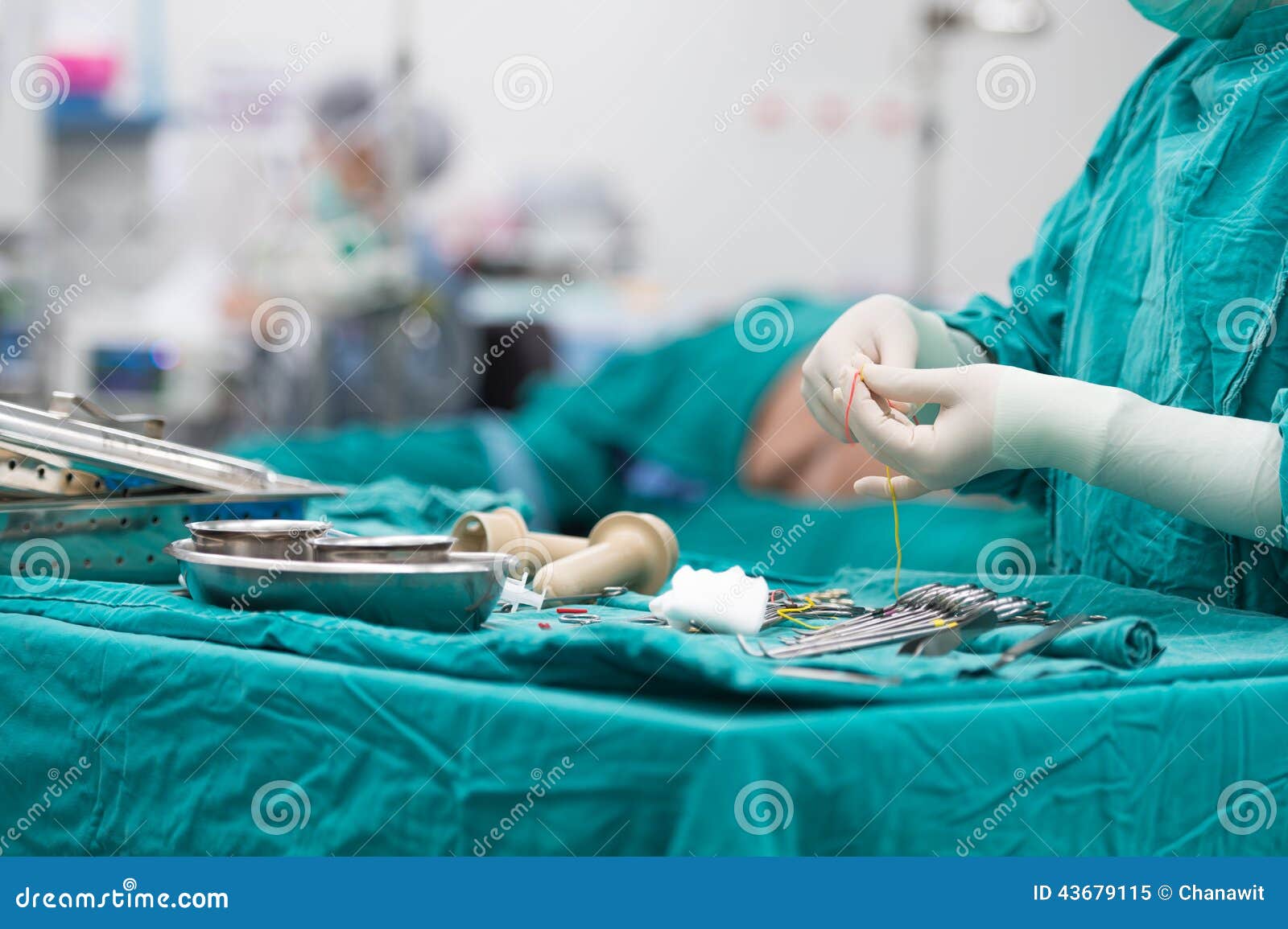 Scrub Nurse Preparing Tools for Operation Stock Image Image of stainless, holder 43679115