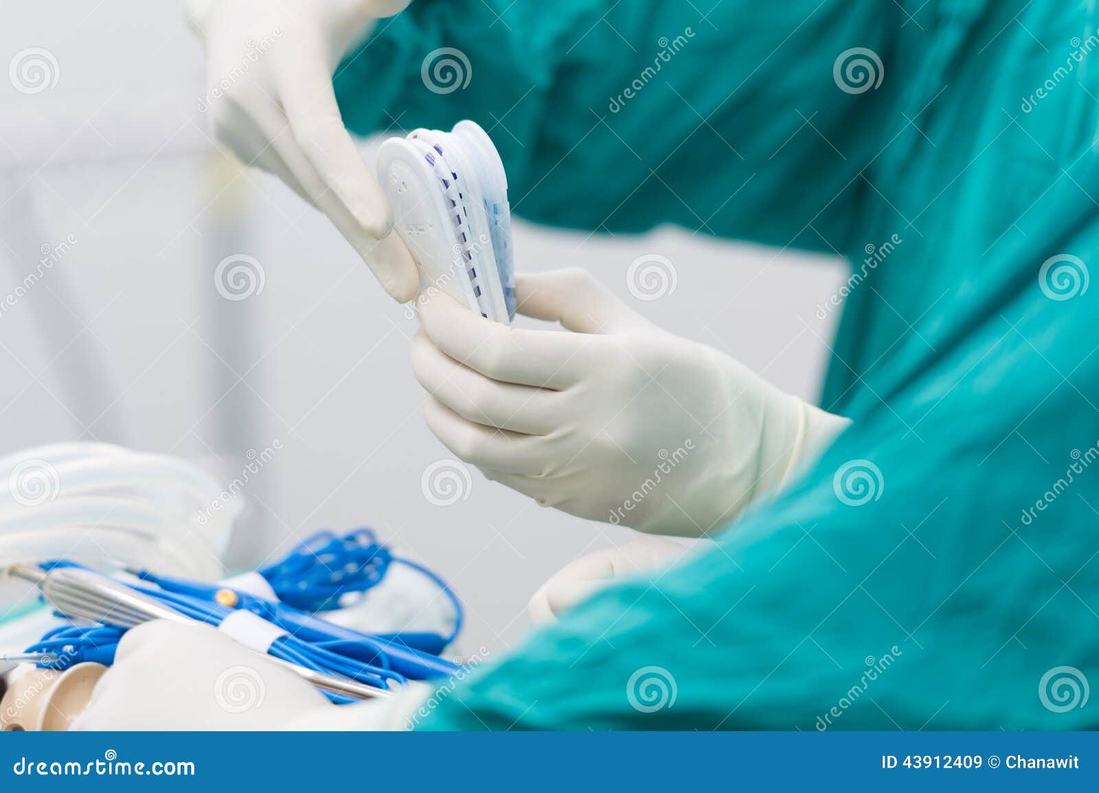 Scrub Nurse Preparing Tools for Operation Stock Image Image of closeup, hand 43912409