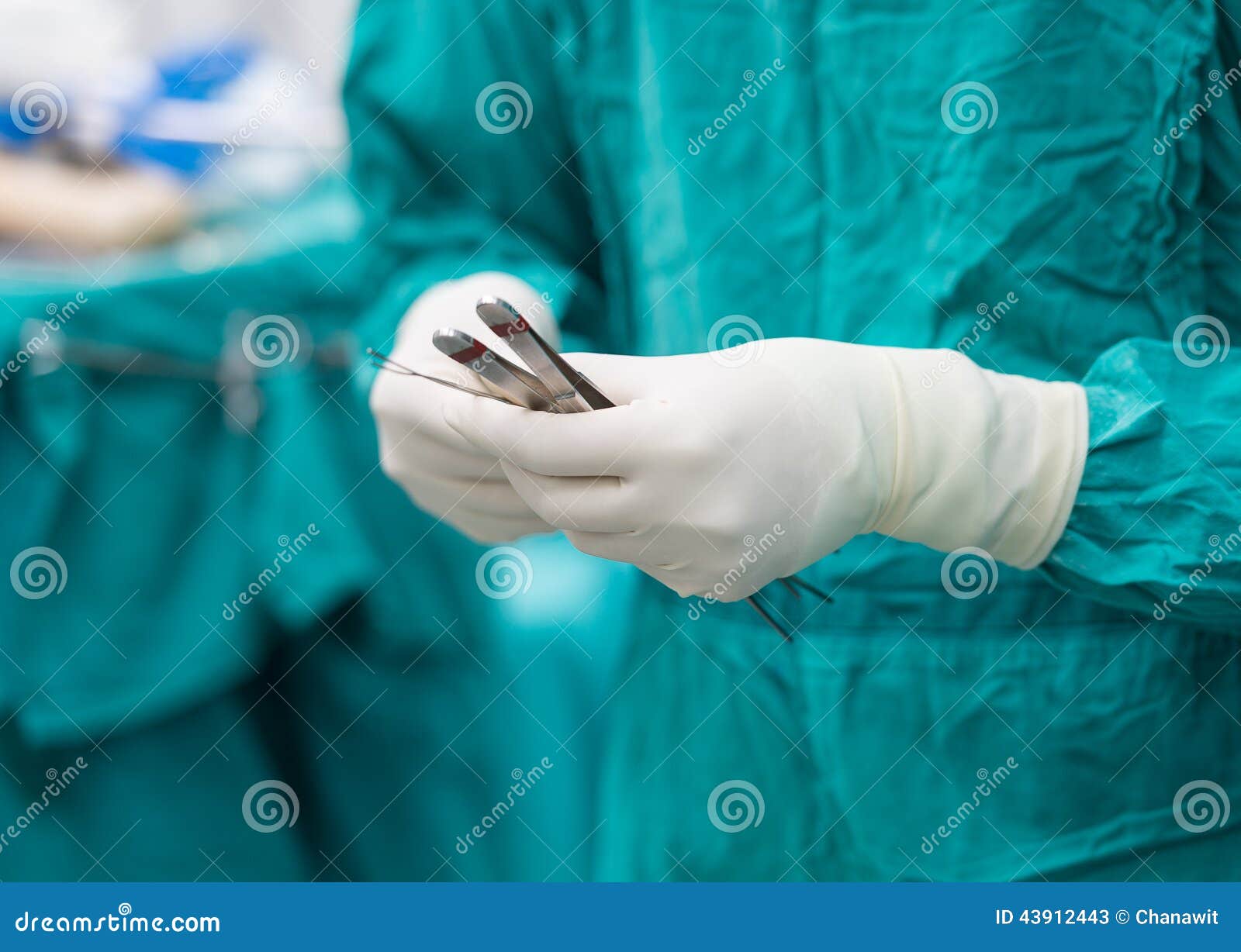 Scrub Nurse Preparing Tools for Operation Stock Image Image of metal, closeup 43912443