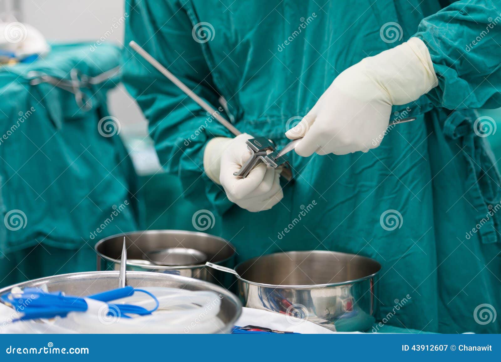 Scrub Nurse Preparing Tools for Operation Stock Image Image of operation, sterile 43912607