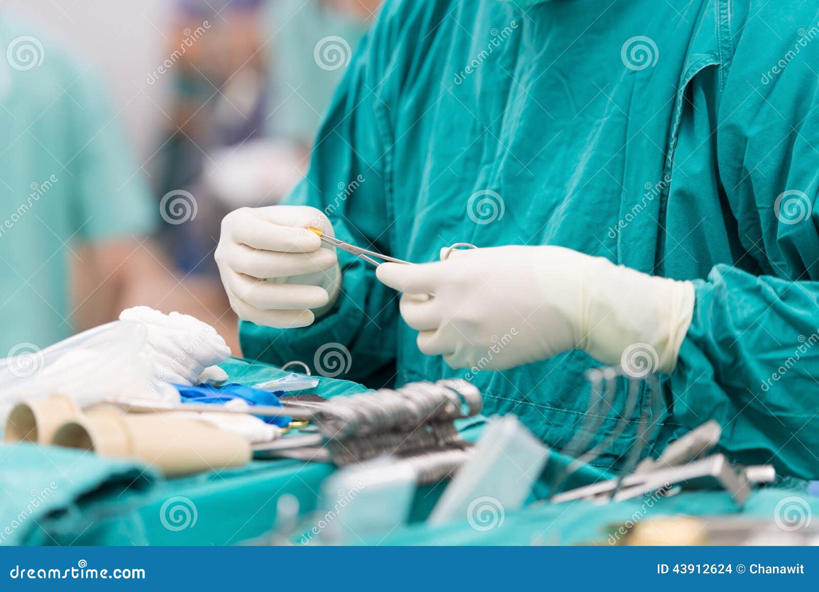 Scrub Nurse Preparing Tools for Operation Stock Photo Image of supplies, object 43912624