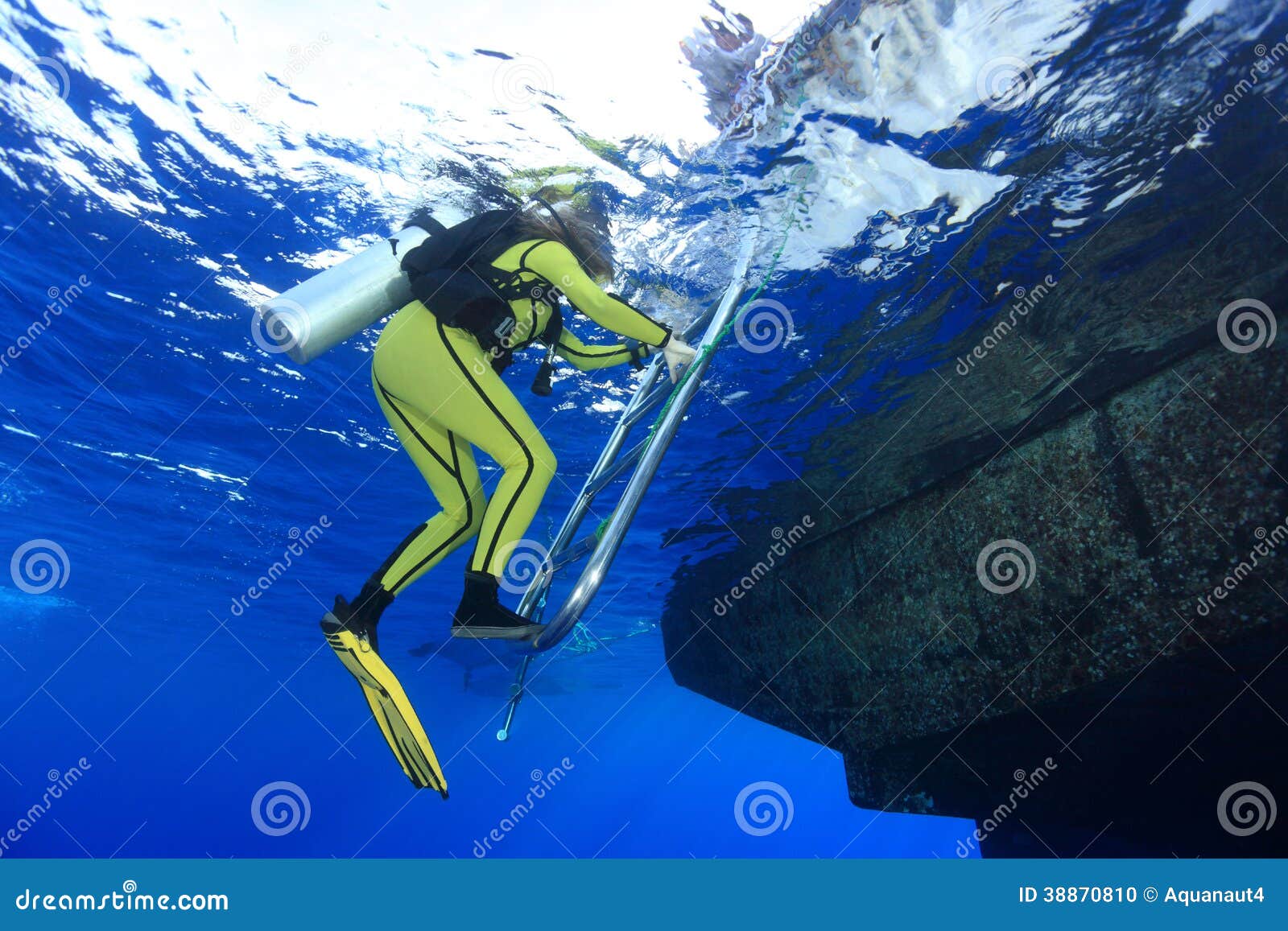 Scuba diver and boat stock photo. Image of ship, holiday 38870810