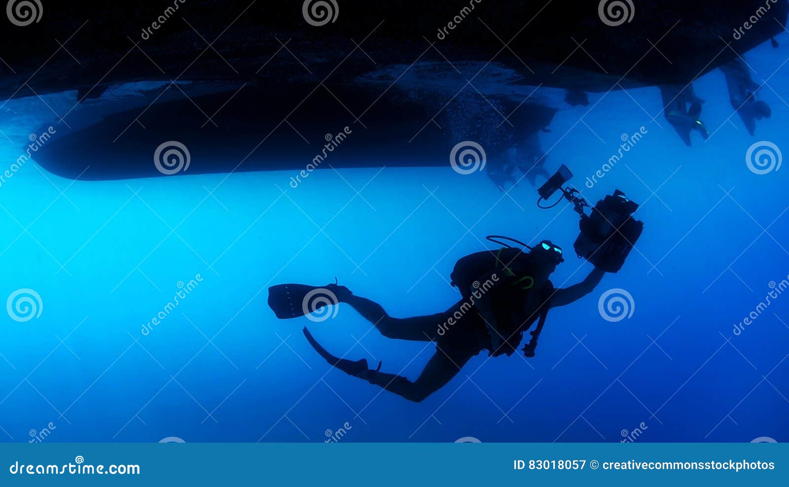 Scuba Diver Under Ship Picture. Image 83018057