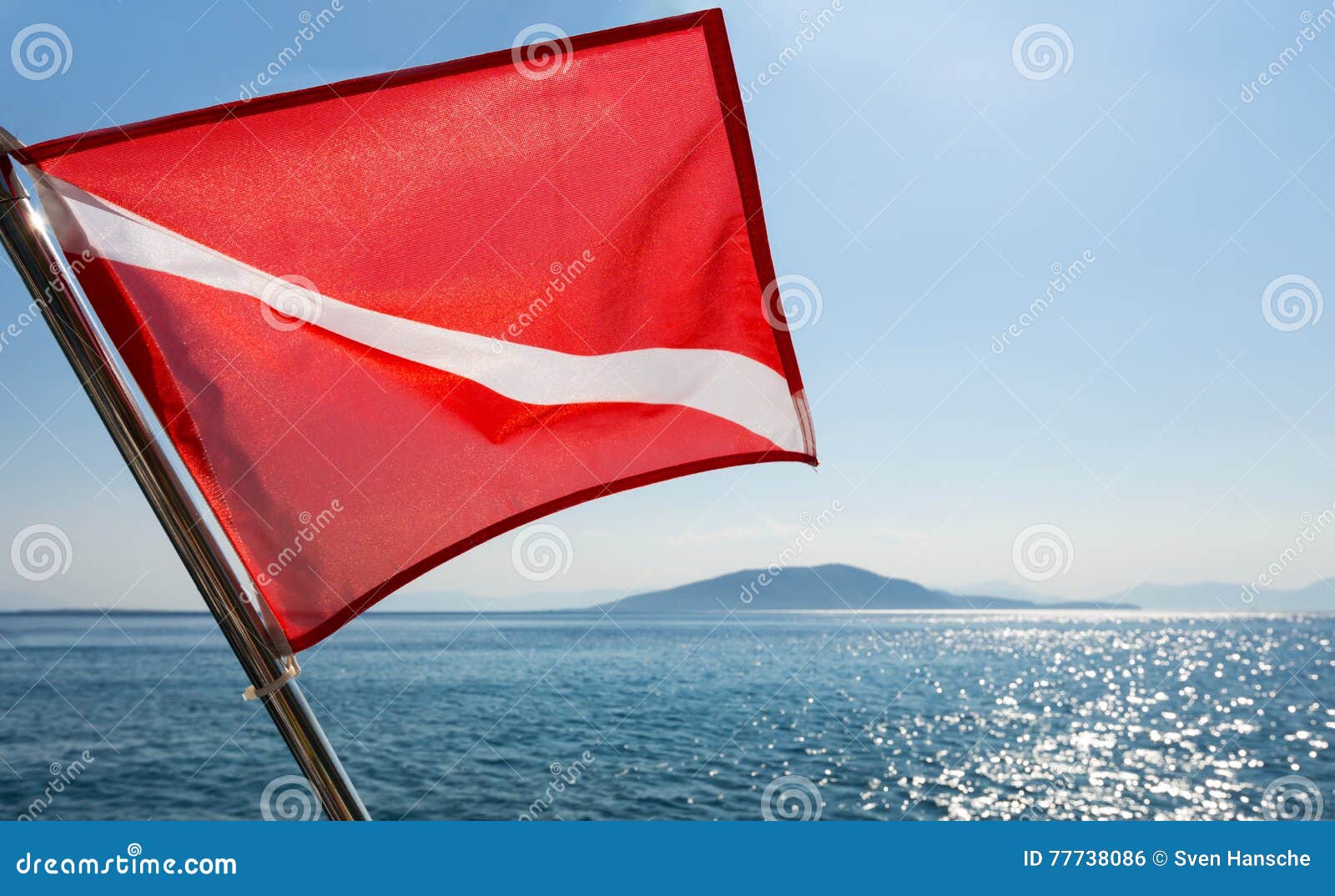 Scuba Divers Flag Waving on a Boat Stock Photo Image of outdoors