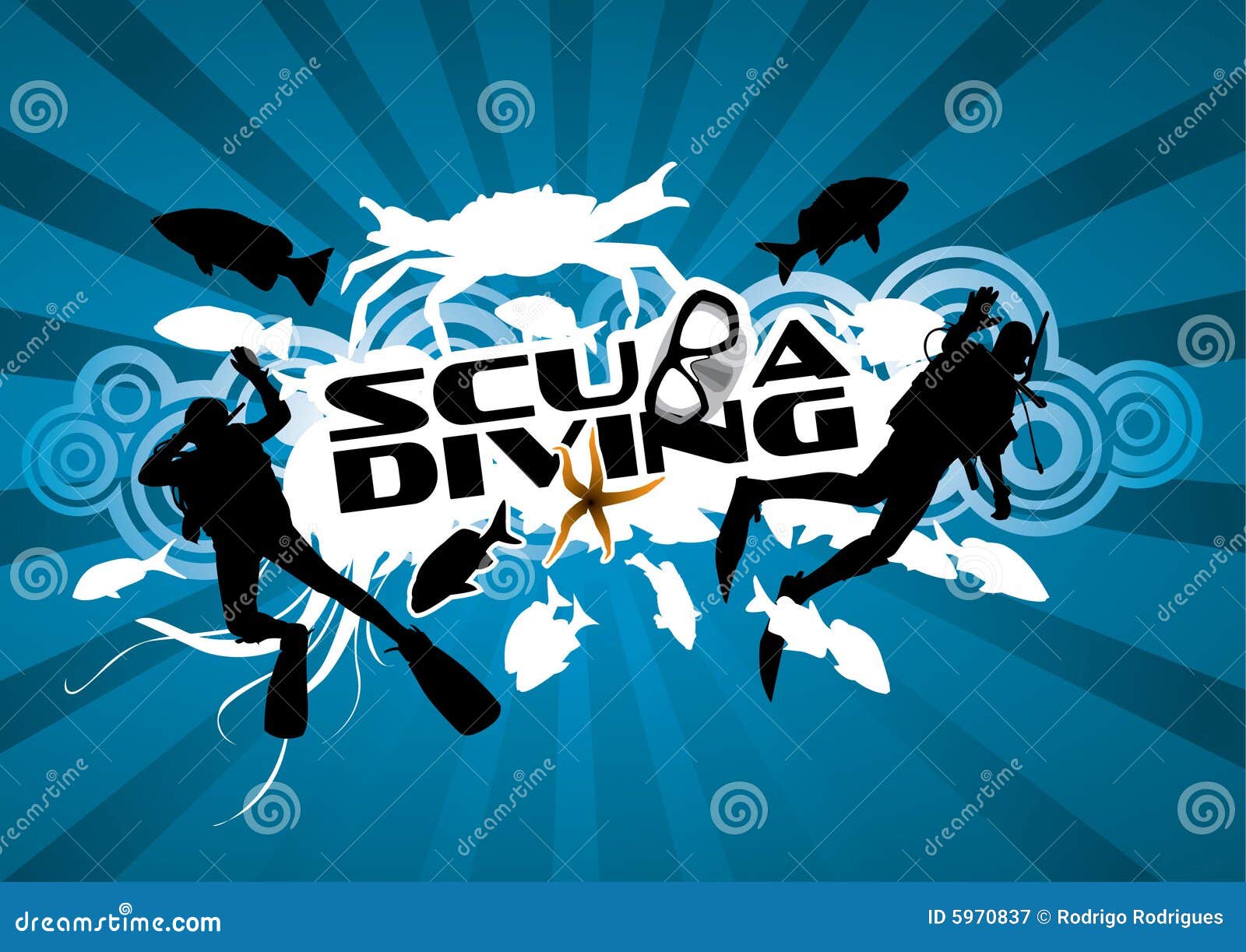 Scuba Diving stock vector. Illustration of ocean, water 5970837