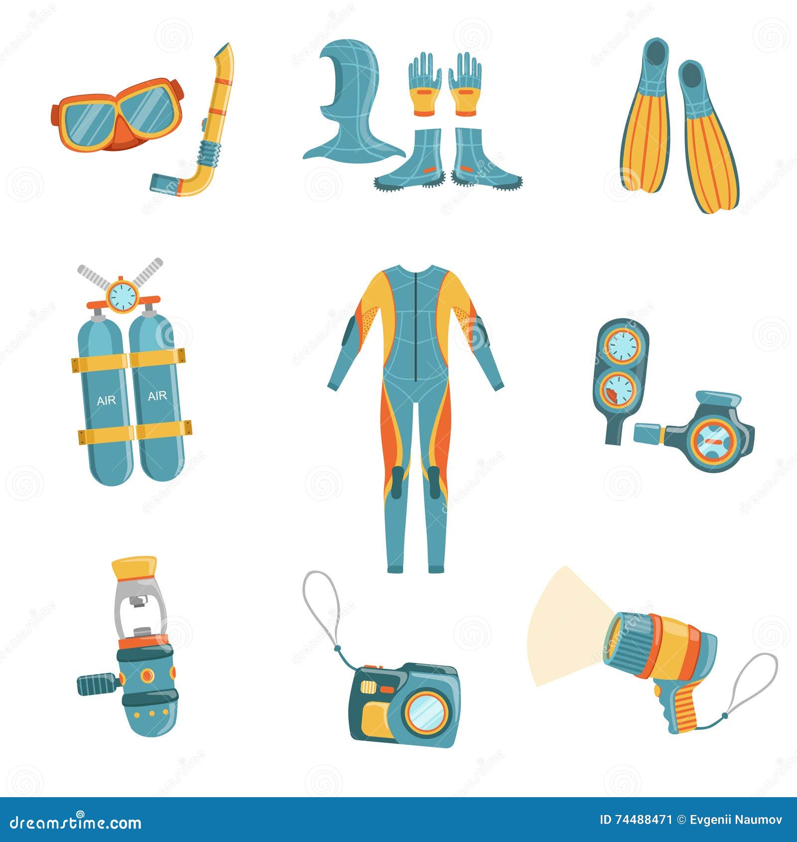 Scuba Gear Drawing