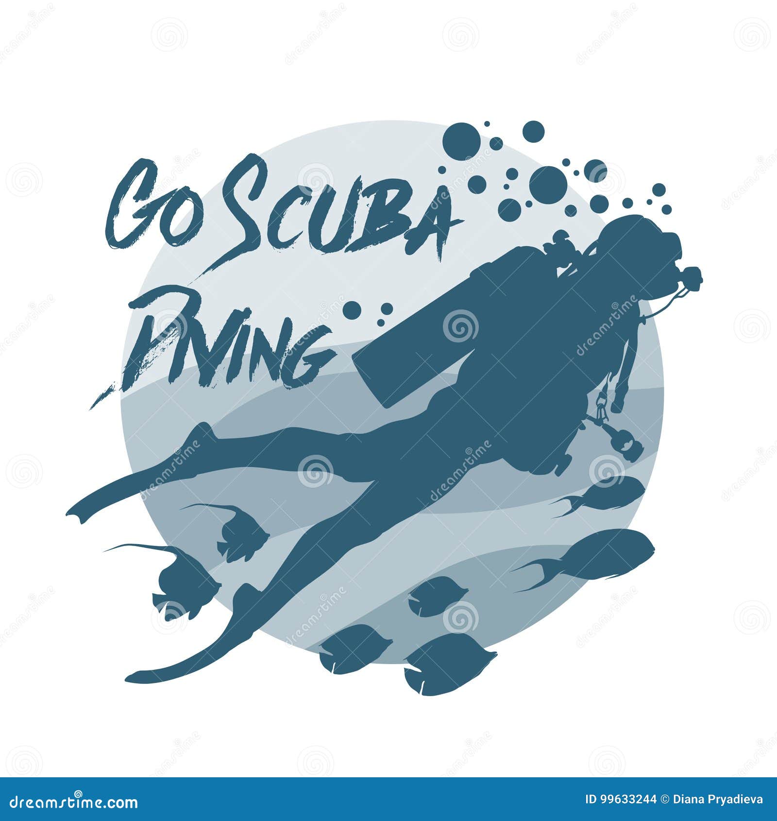 Scuba Diving Logo. Vector Logotype or Badge for Diving Center Stock