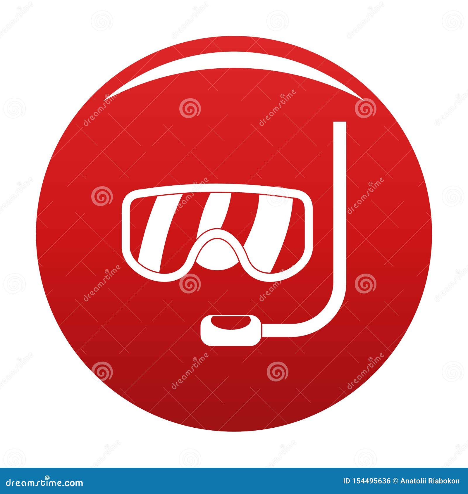 Scuba mask icon vector red stock vector. Illustration of color 154495636