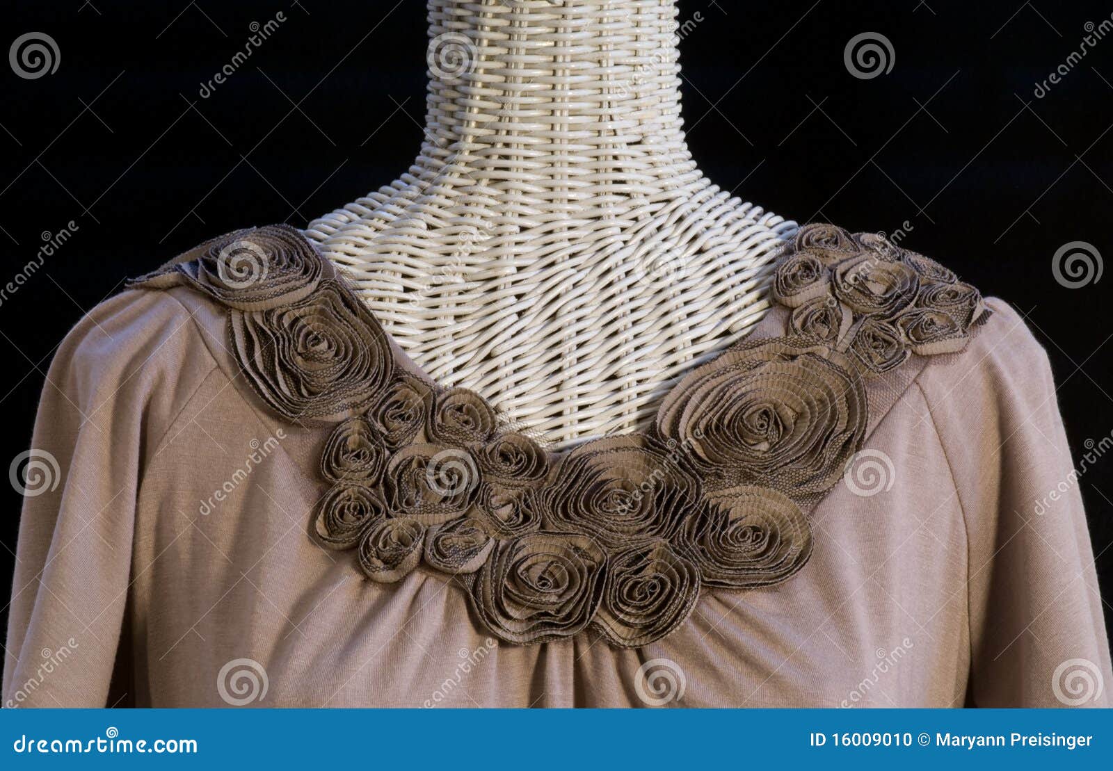 Sculpted Flower Neckline on New Knit Blouse Stock Photo Image of