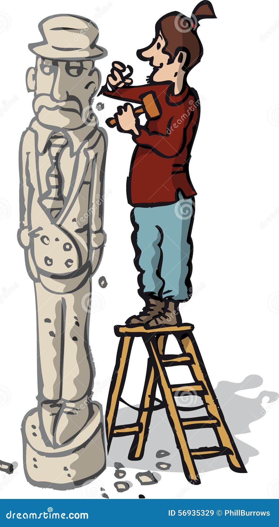 Sculptor stock vector. Illustration of wood, mason, sculptor 56935329