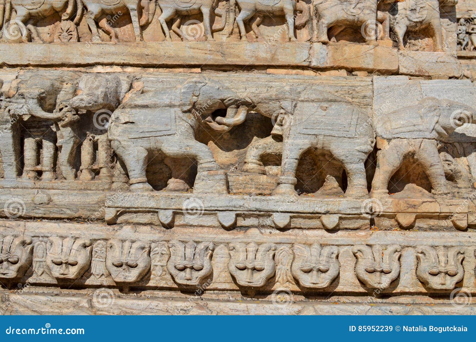 Sculptural Relief with the Image of Living Beings Stock Image Image