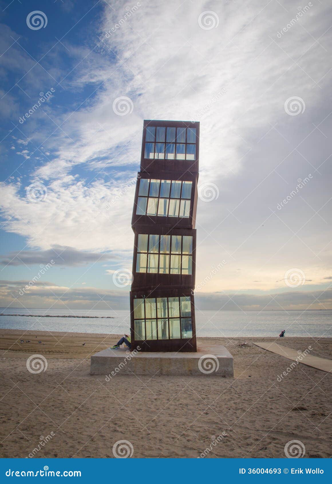 Sculpture on Barcelona Beach Editorial Stock Photo Image of destination, spanish 36004693