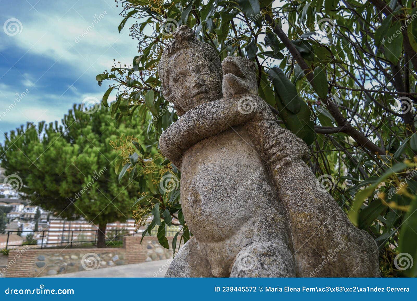 sculpture the boy of the goose in the palace of quinta alegre in granada