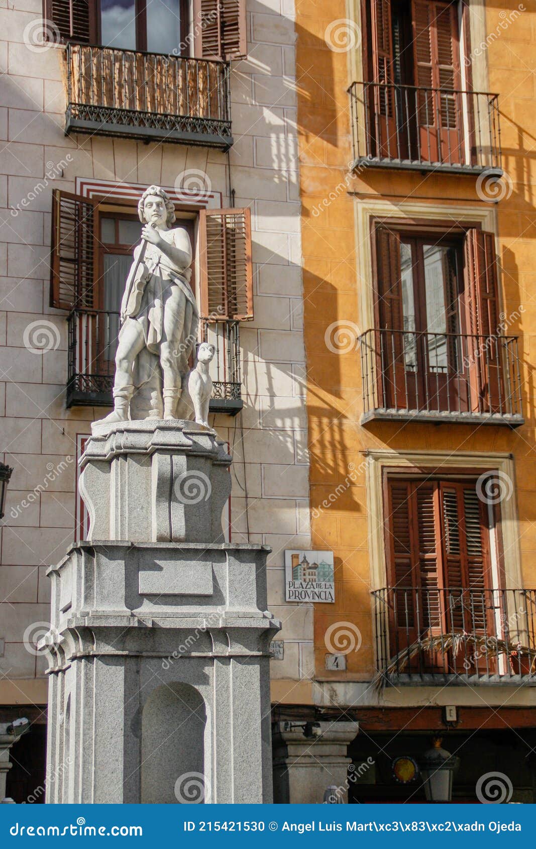orfeo sculpture on the orfeo fountain in the square of the province, madrid, spain.