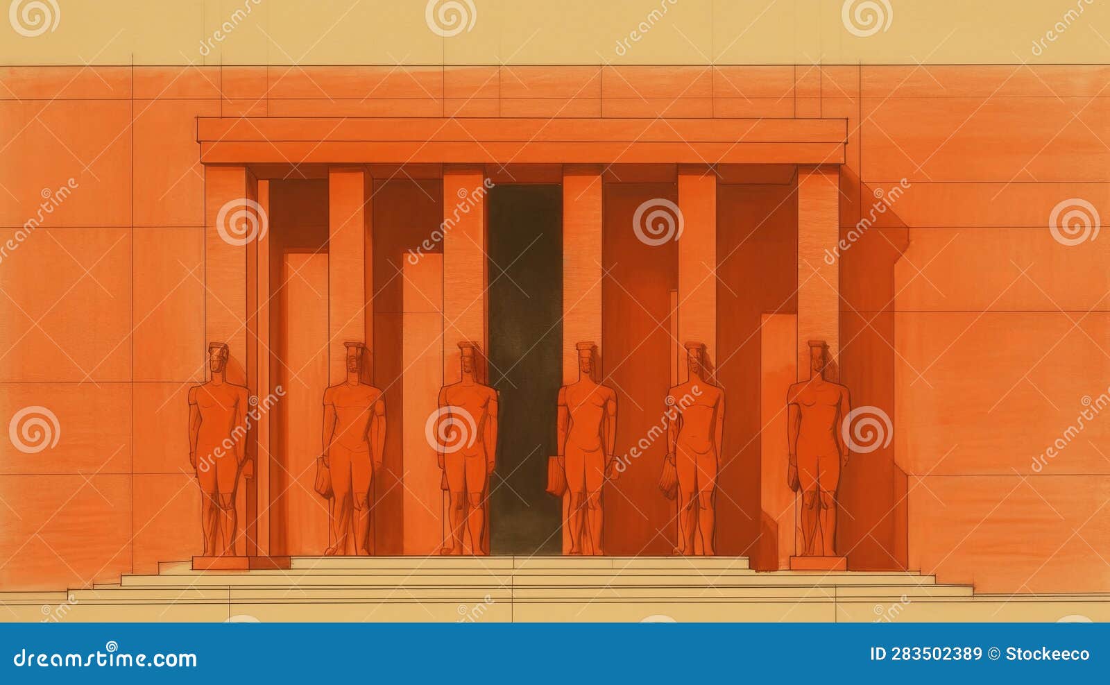 Minimalist Architecture Of Caryatides Of Acropolis Of Athens With minimalist-architecture-of-caryatides-of-acropolis-of-athens-with