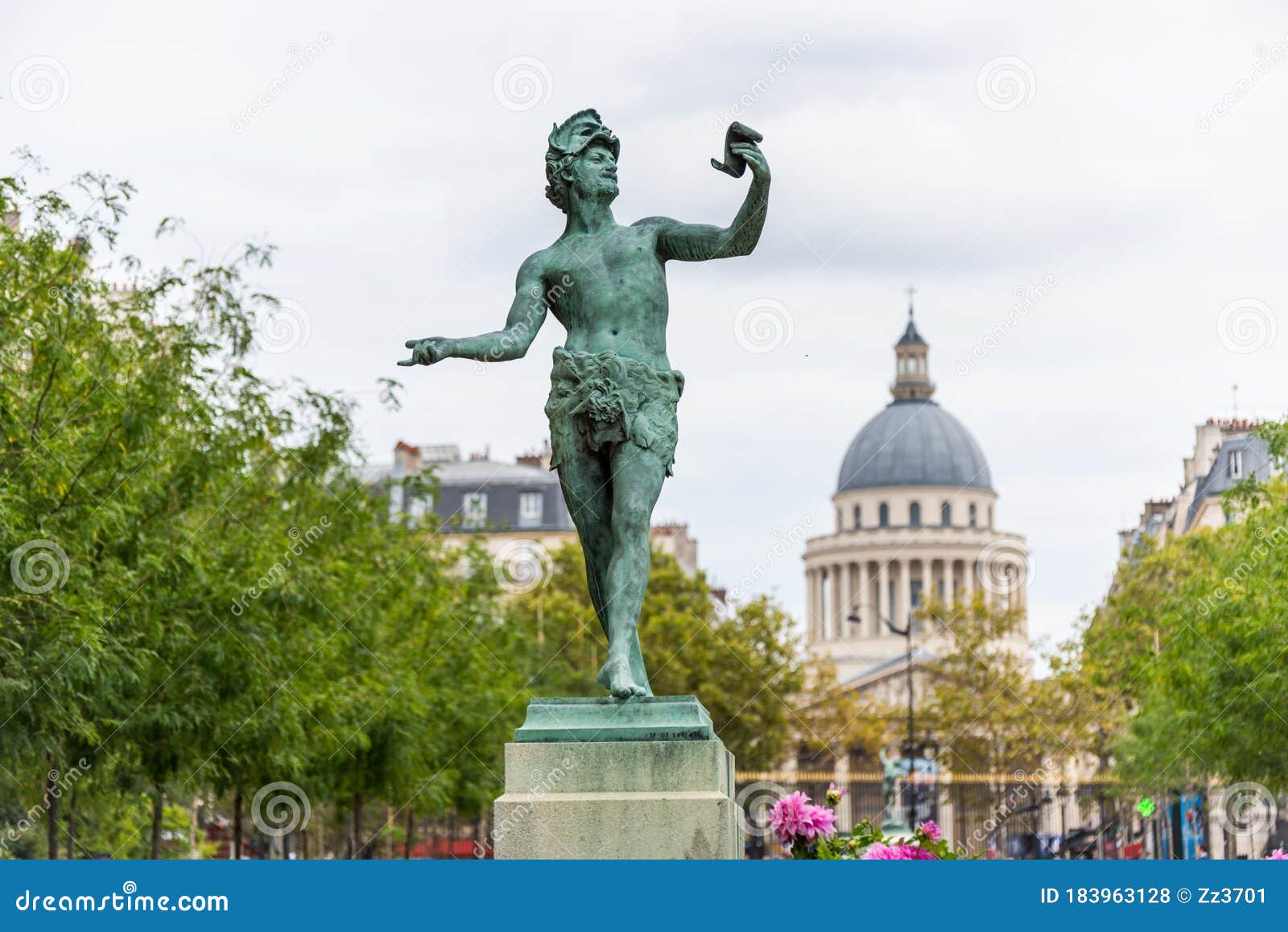 The Sculpture of L`Acteur Grec in Luxembourg Garden, Paris, France ...