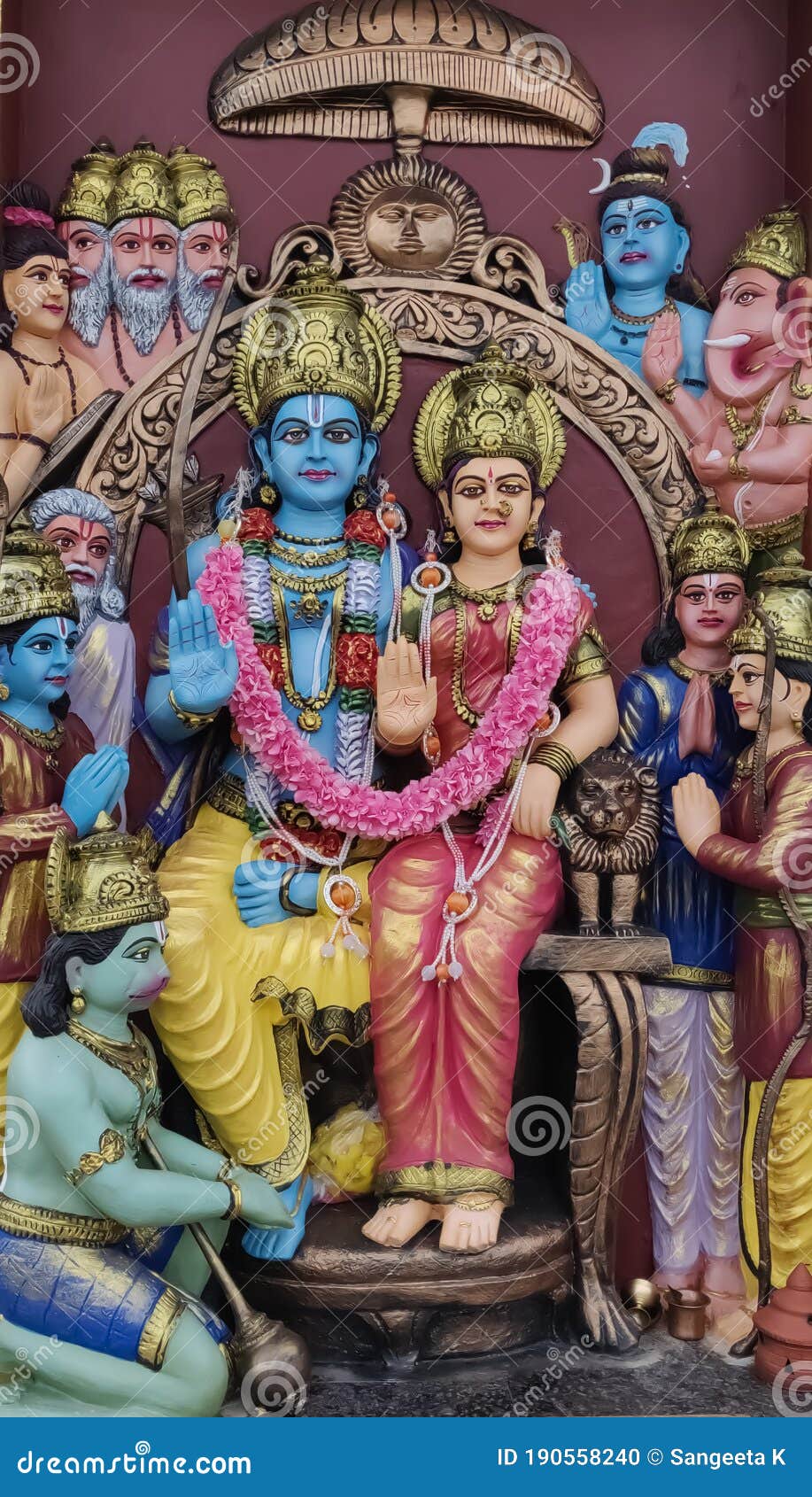 Sculpture of Lord Rama Lord Sita with Lord Hanuman at ...