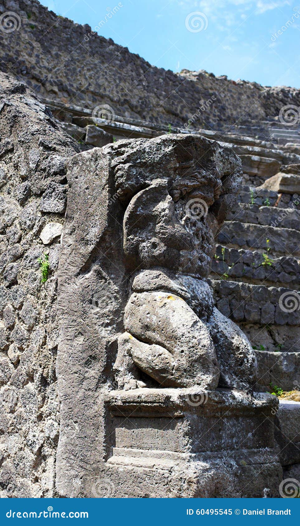 sculpture at the odeion-ii-pompeii-italy