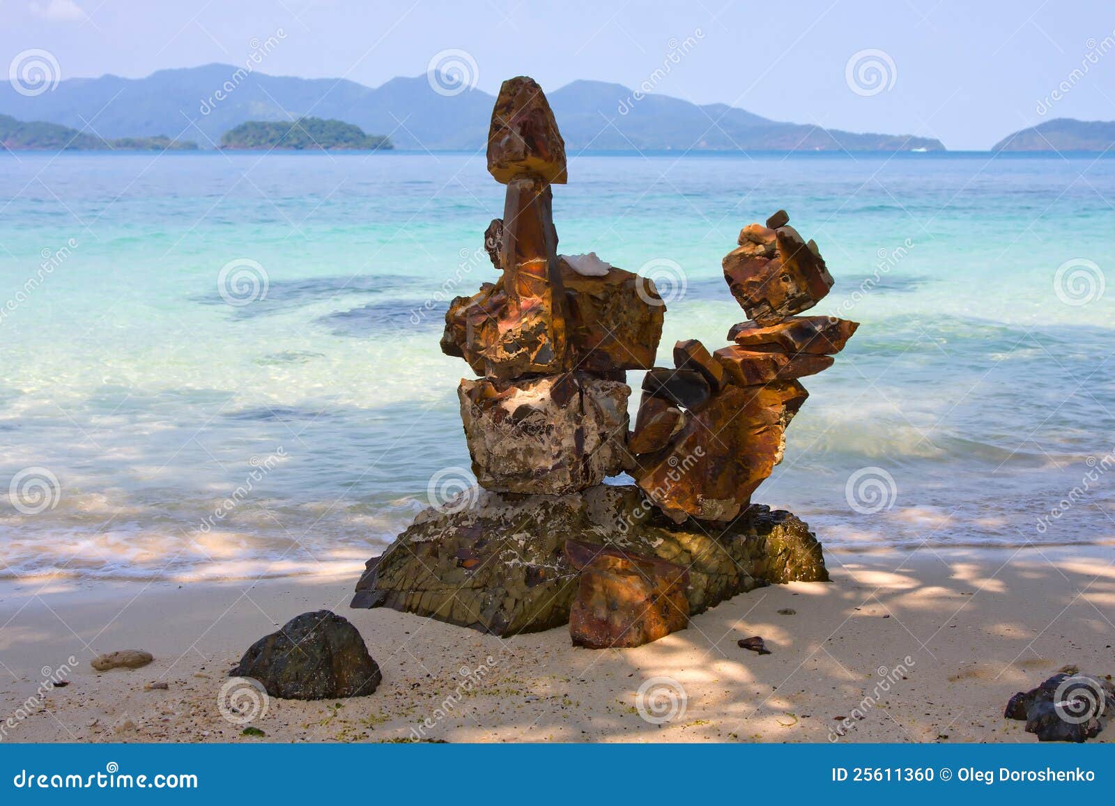 Sculpture in Stone on the Beach Stock Photo Image of enjoyment