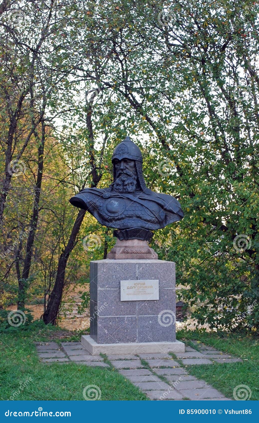 sculpture yury dolgorukiy in the territory of goritsky monastery of dormition. pereslavl-zalessky. russia