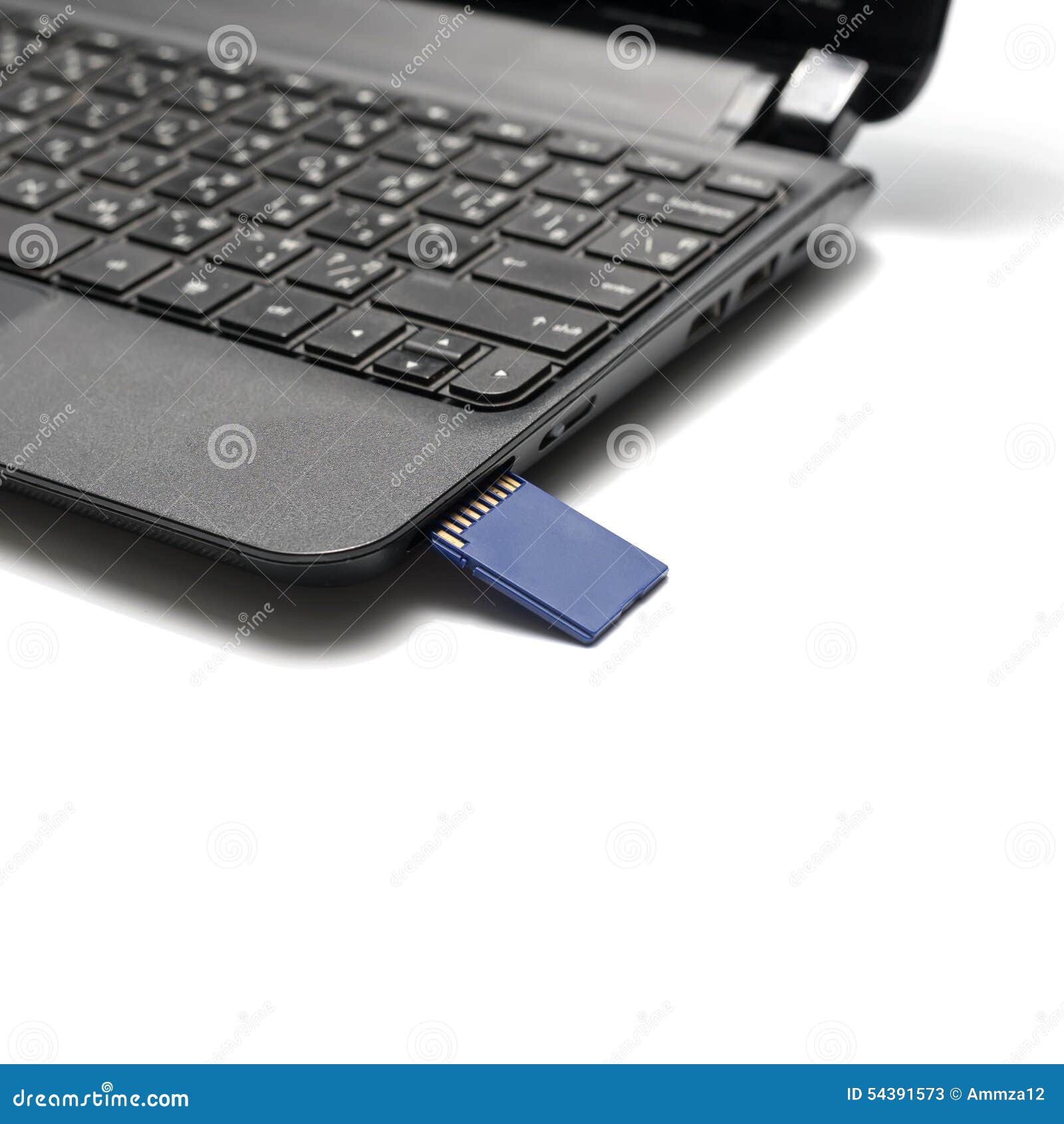 Sd card insert in laptop stock image. Image of portable - 54391573