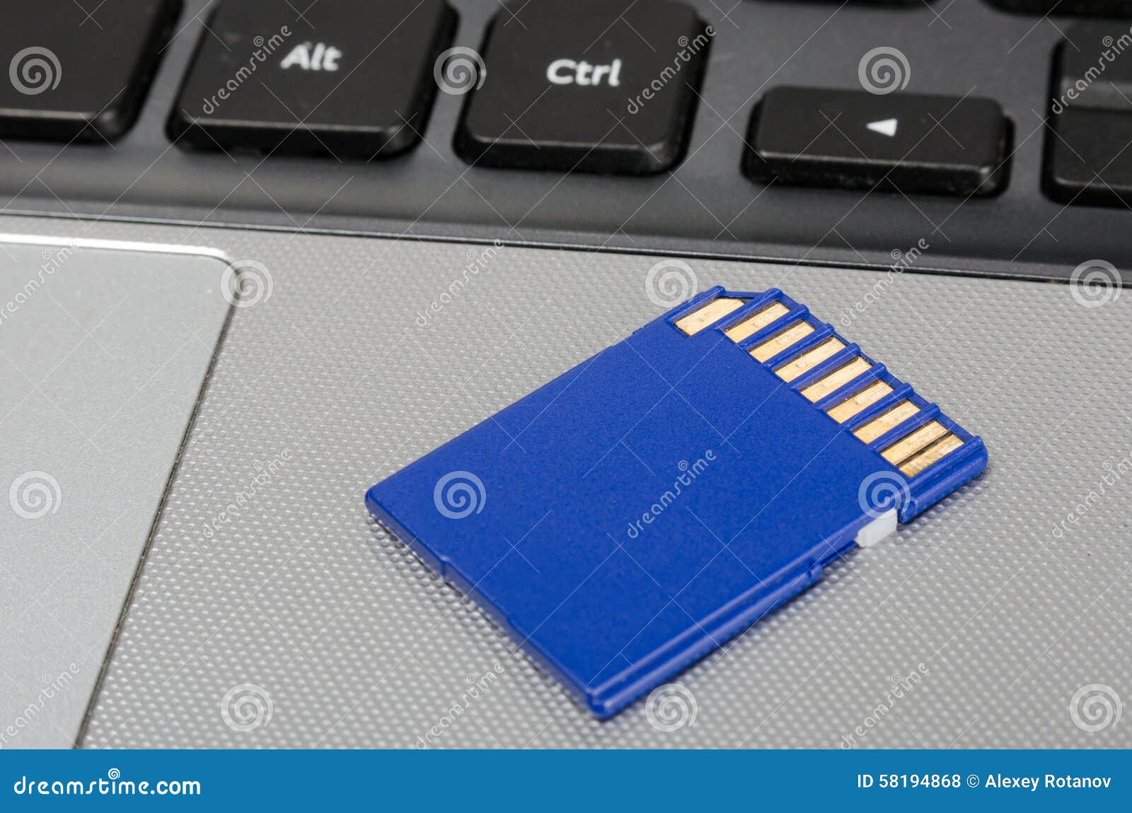 SD Media Card on a Laptop Computer Stock Photo Image of sdhc, sdxc